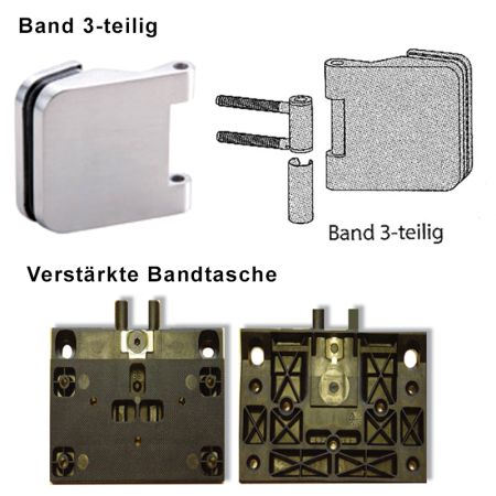 Glastür versch. Glassorten inkl. Zarge Echtholz rund, Beschläge, Griff